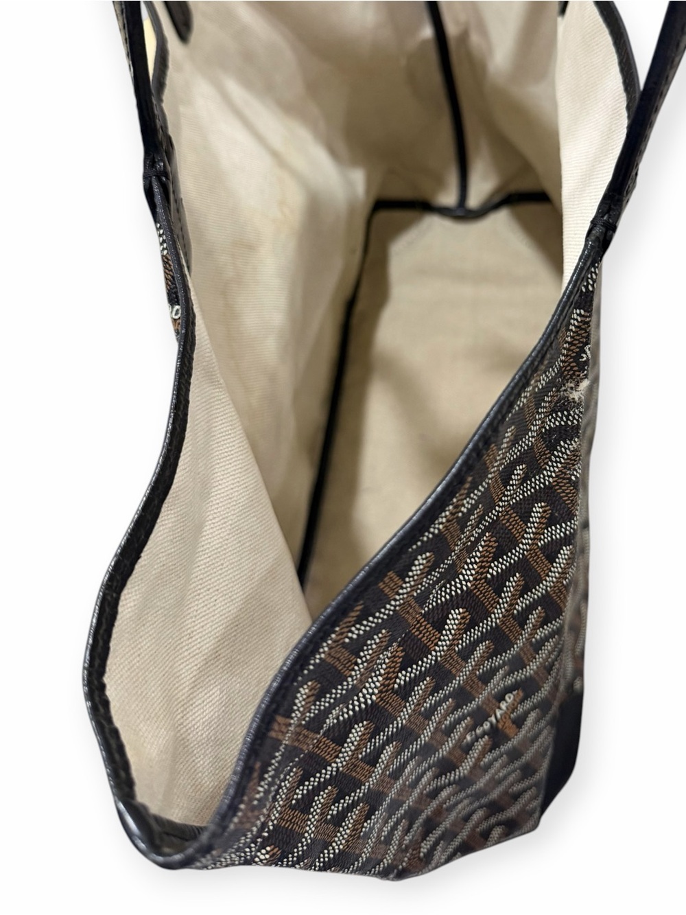 Goyard Saint Louis Tote PM – Black/Brown Goyardine Canvas - Picture 11 of 16